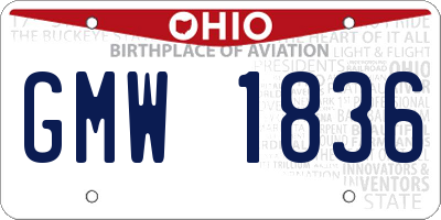 OH license plate GMW1836
