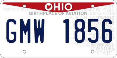 OH license plate GMW1856