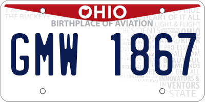 OH license plate GMW1867