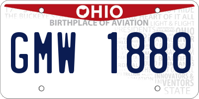 OH license plate GMW1888