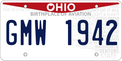 OH license plate GMW1942