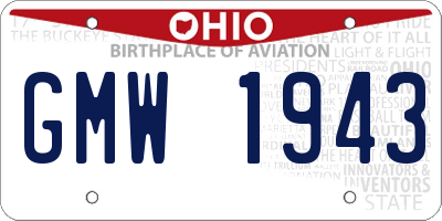 OH license plate GMW1943