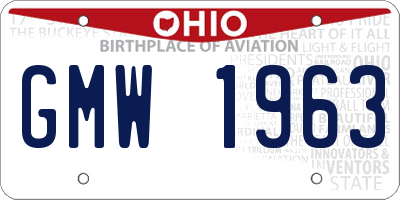 OH license plate GMW1963