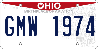 OH license plate GMW1974