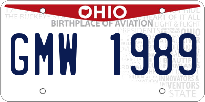 OH license plate GMW1989