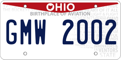 OH license plate GMW2002