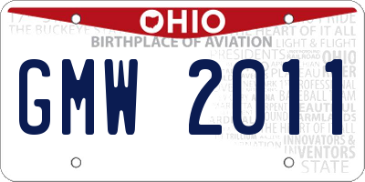OH license plate GMW2011