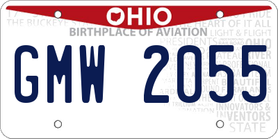 OH license plate GMW2055