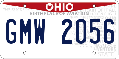 OH license plate GMW2056