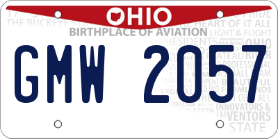 OH license plate GMW2057