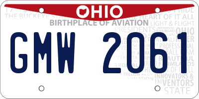 OH license plate GMW2061