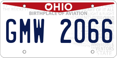 OH license plate GMW2066