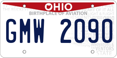 OH license plate GMW2090