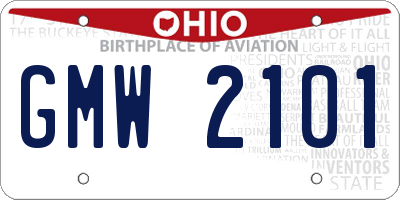 OH license plate GMW2101