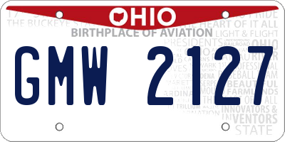 OH license plate GMW2127