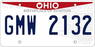 OH license plate GMW2132