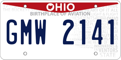OH license plate GMW2141
