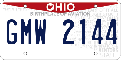 OH license plate GMW2144