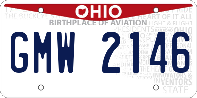 OH license plate GMW2146