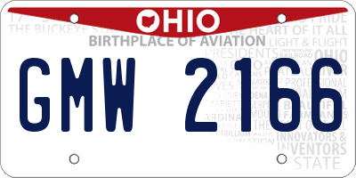 OH license plate GMW2166