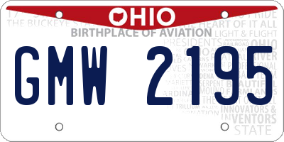 OH license plate GMW2195