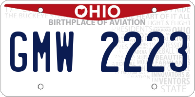 OH license plate GMW2223