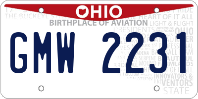 OH license plate GMW2231