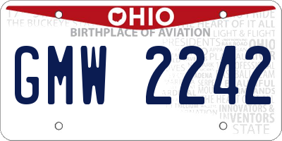OH license plate GMW2242