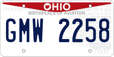 OH license plate GMW2258