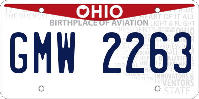 OH license plate GMW2263