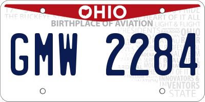 OH license plate GMW2284