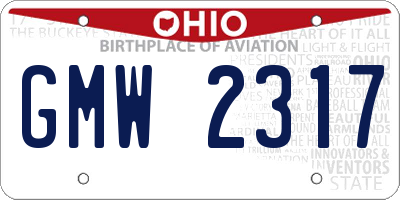 OH license plate GMW2317