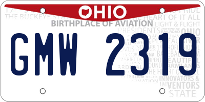 OH license plate GMW2319