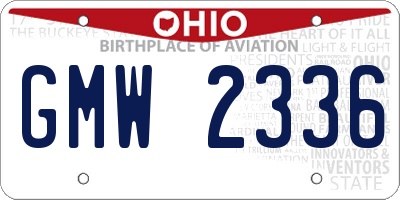 OH license plate GMW2336