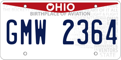 OH license plate GMW2364