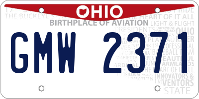 OH license plate GMW2371
