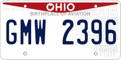 OH license plate GMW2396