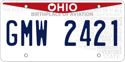 OH license plate GMW2421