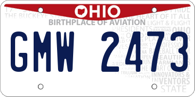 OH license plate GMW2473