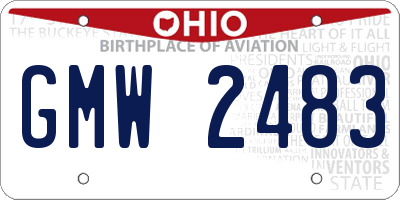 OH license plate GMW2483