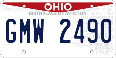 OH license plate GMW2490