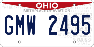 OH license plate GMW2495
