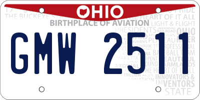 OH license plate GMW2511
