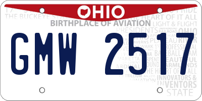 OH license plate GMW2517