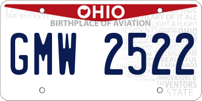 OH license plate GMW2522