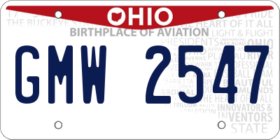 OH license plate GMW2547