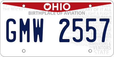 OH license plate GMW2557