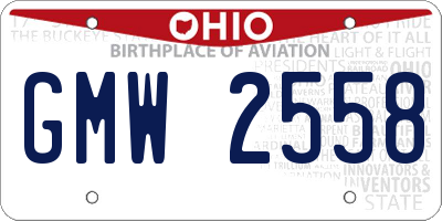 OH license plate GMW2558