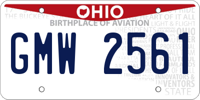 OH license plate GMW2561