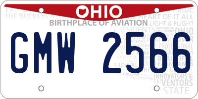 OH license plate GMW2566